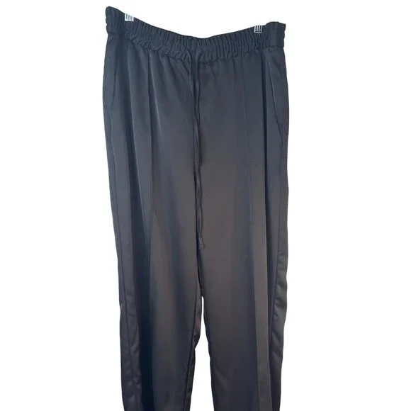 2/$30 Zara Womens Black Jersey Pants Large Elastic Waist - Picture 10 of 16